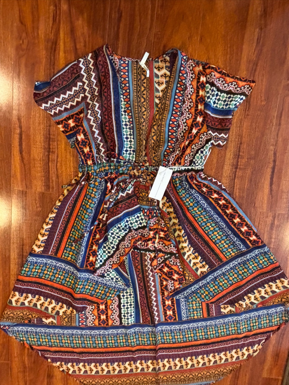 Live 4 Truth Multicolor Boho Swim Coverup - Blue, Orange, Green, Brown
